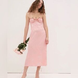 NWT For Love & Lemons x Victoria's Secret Lola Midi Dress - Blush Pink Large